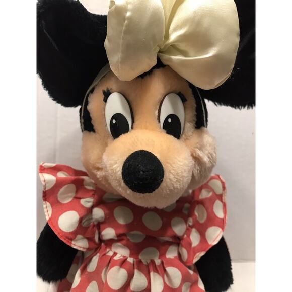 Vintage Minnie Mouse Plush Doll Stuffed Animal Classic Disney Applause White Bow - Picture 8 of 9